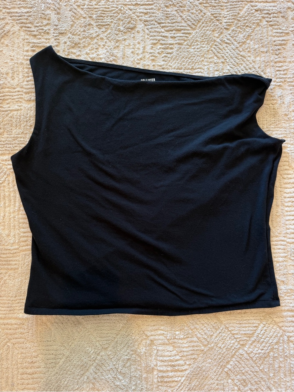 Hollister Black One Shoulder Twist Strap Top XXL Asymmetrical